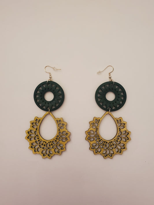 Wood Drop Earrings