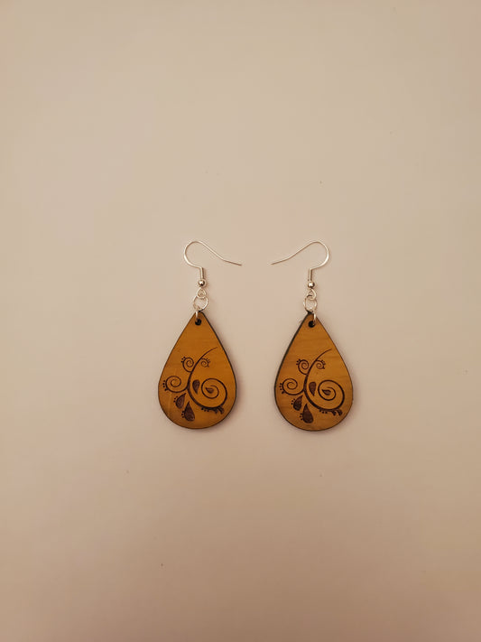 Handpainted Wood Earrings