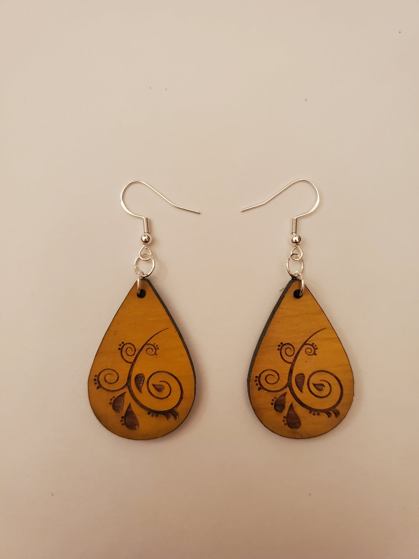 Handpainted Wood Earrings