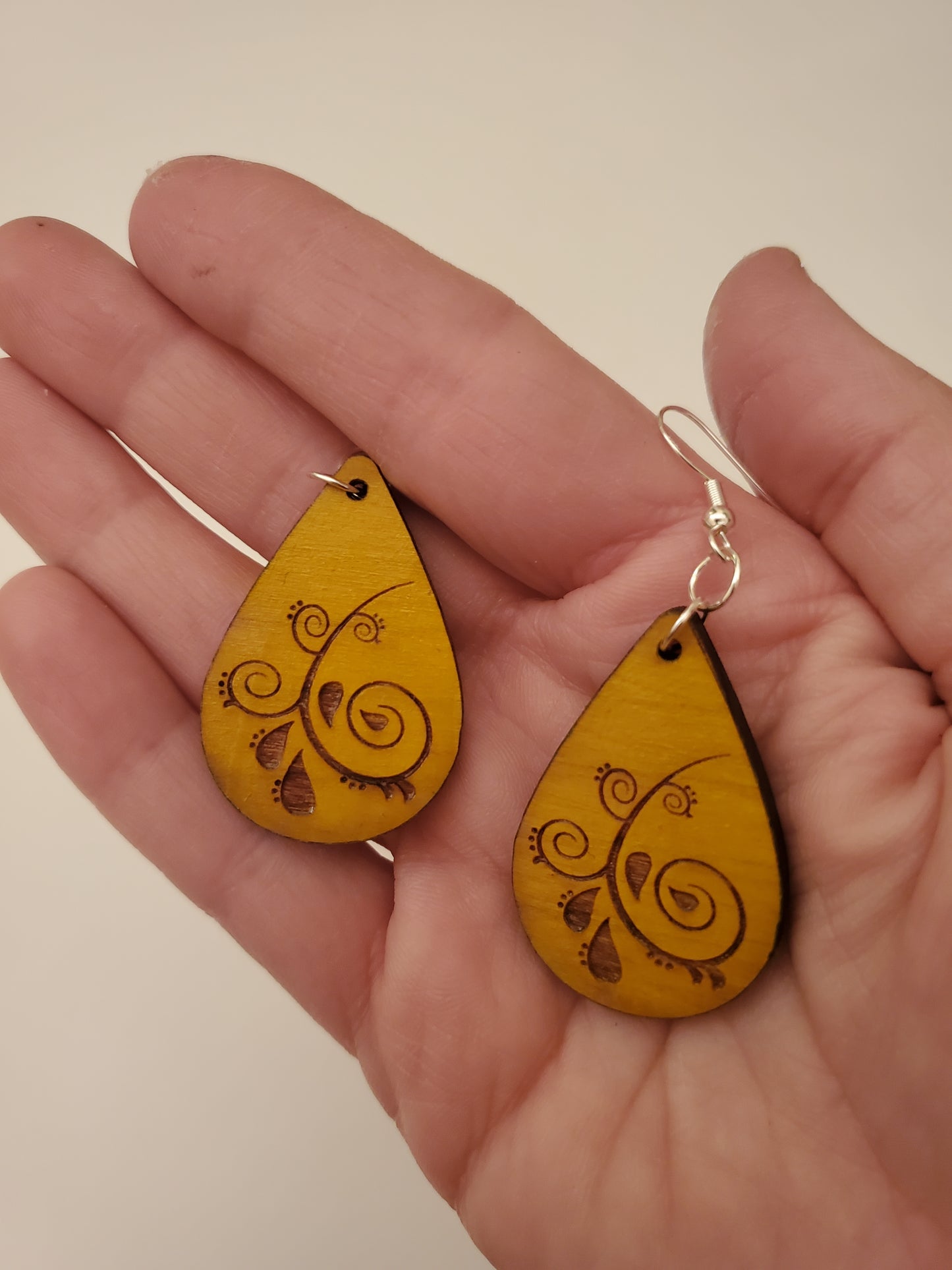 Handpainted Wood Earrings