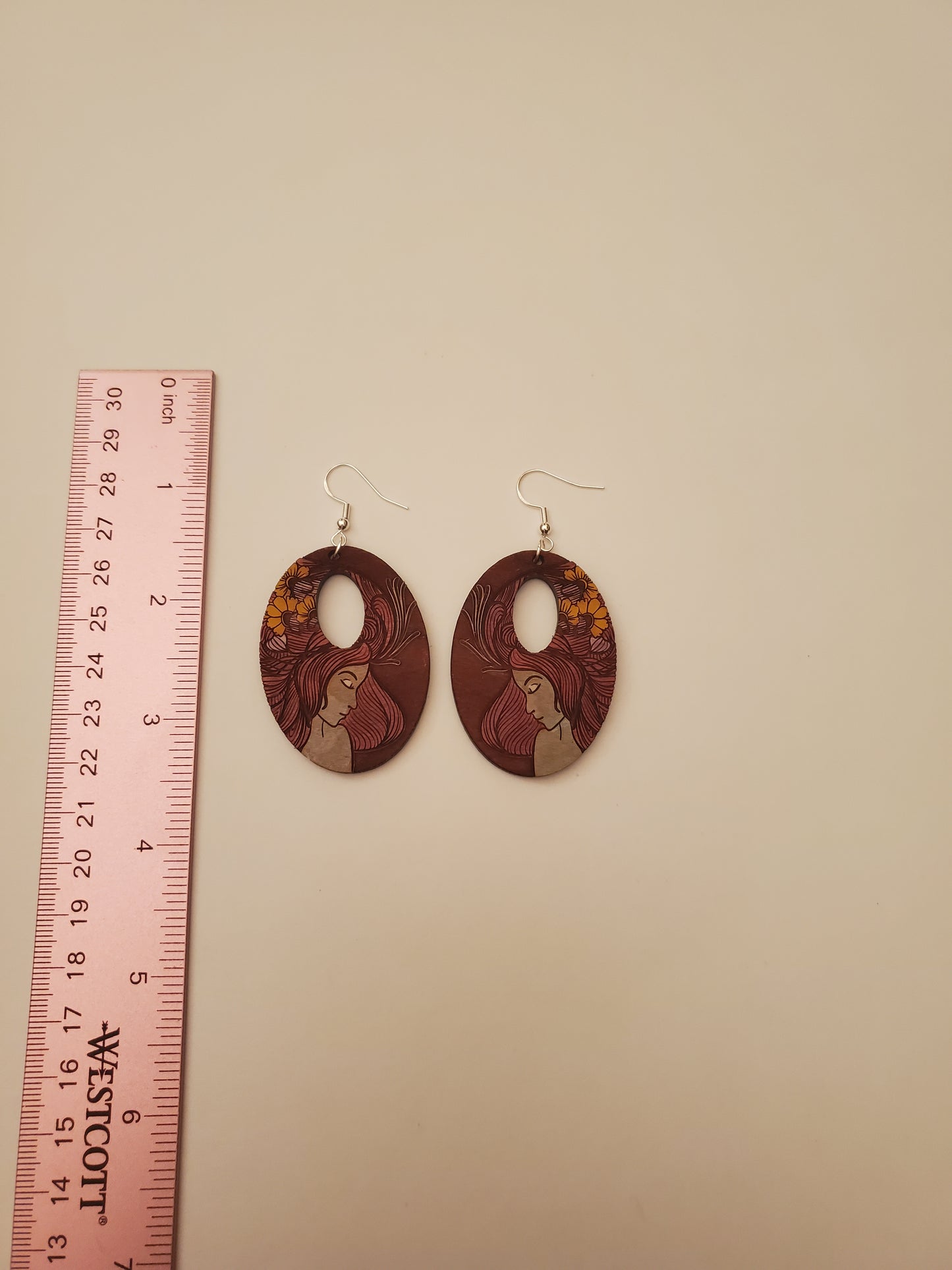 Handpainted Wood Earrings