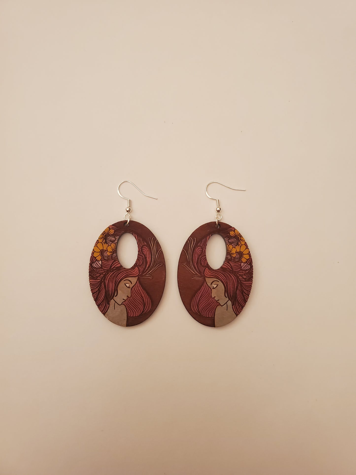 Handpainted Wood Earrings