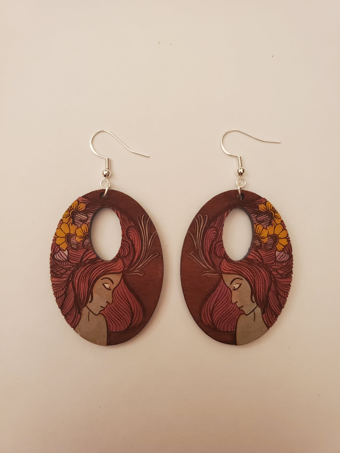 Handpainted Wood Earrings