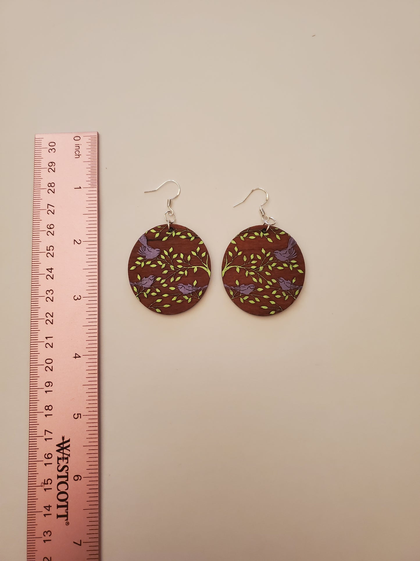 Handpainted Wood Earrings