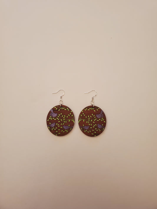 Handpainted Wood Earrings