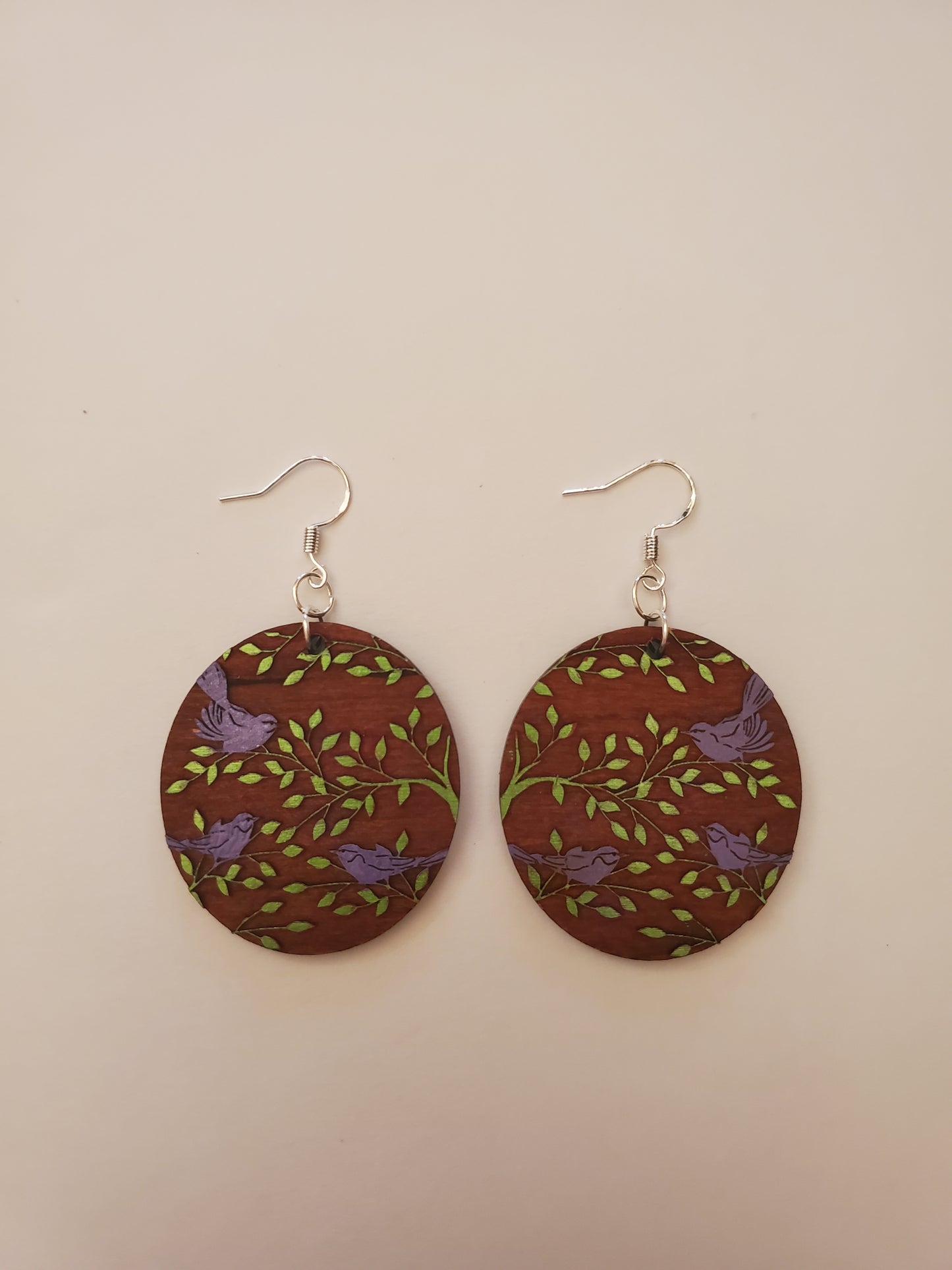 Handpainted Wood Earrings