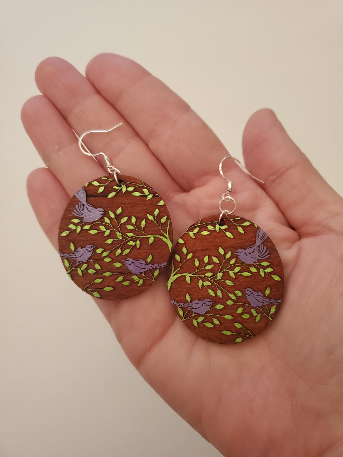 Handpainted Wood Earrings