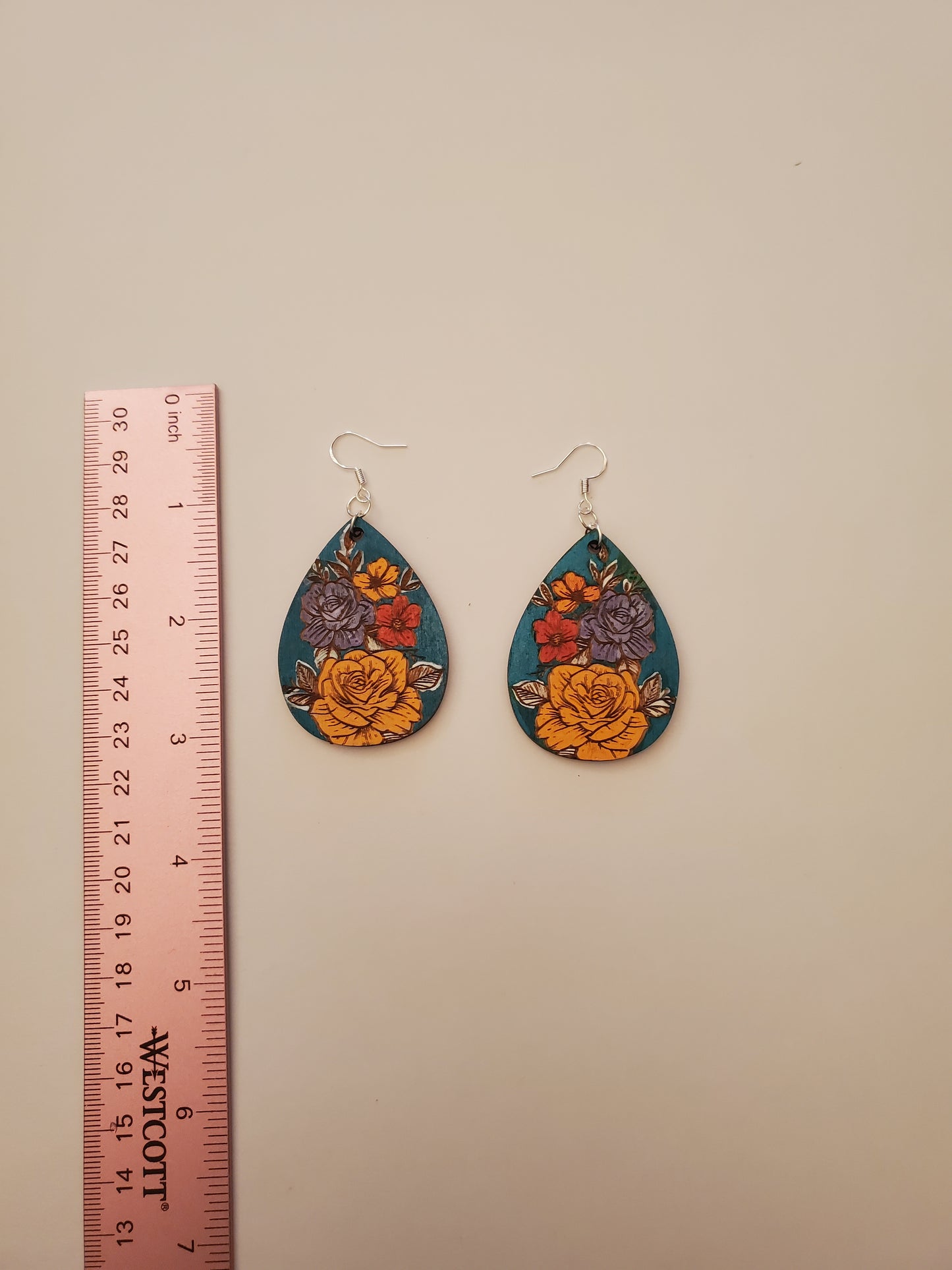 Handpainted Wood Earrings