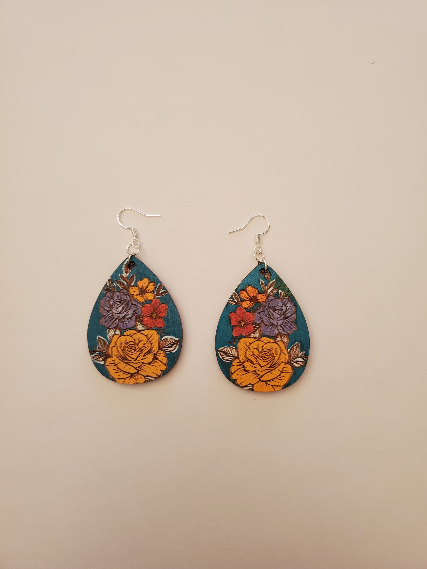 Handpainted Wood Earrings