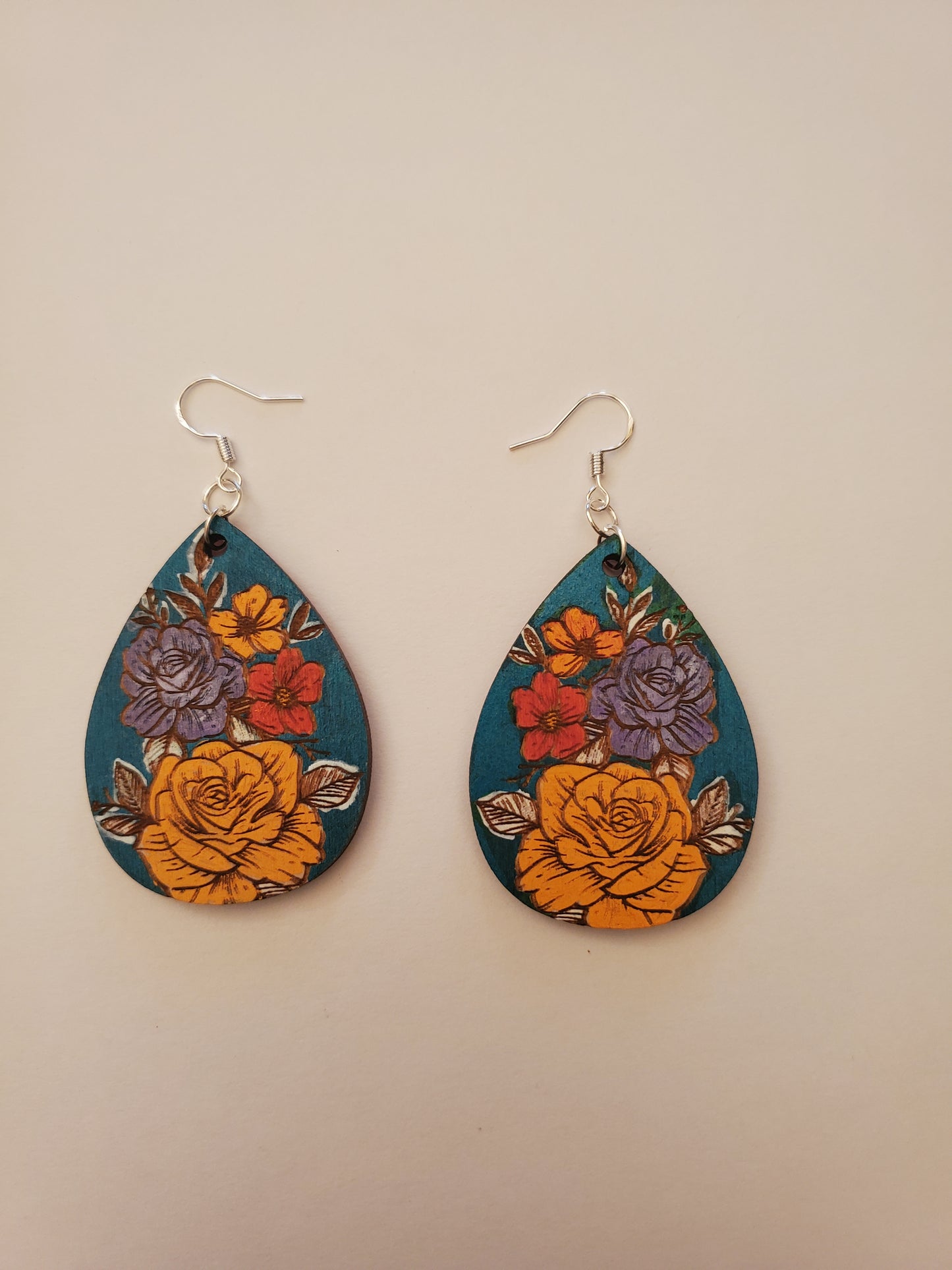 Handpainted Wood Earrings