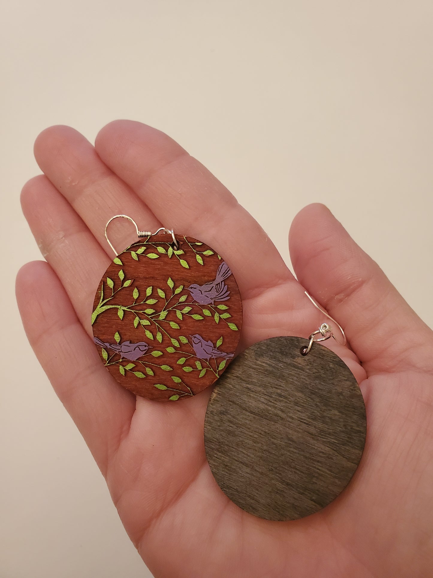 Handpainted Wood Earrings