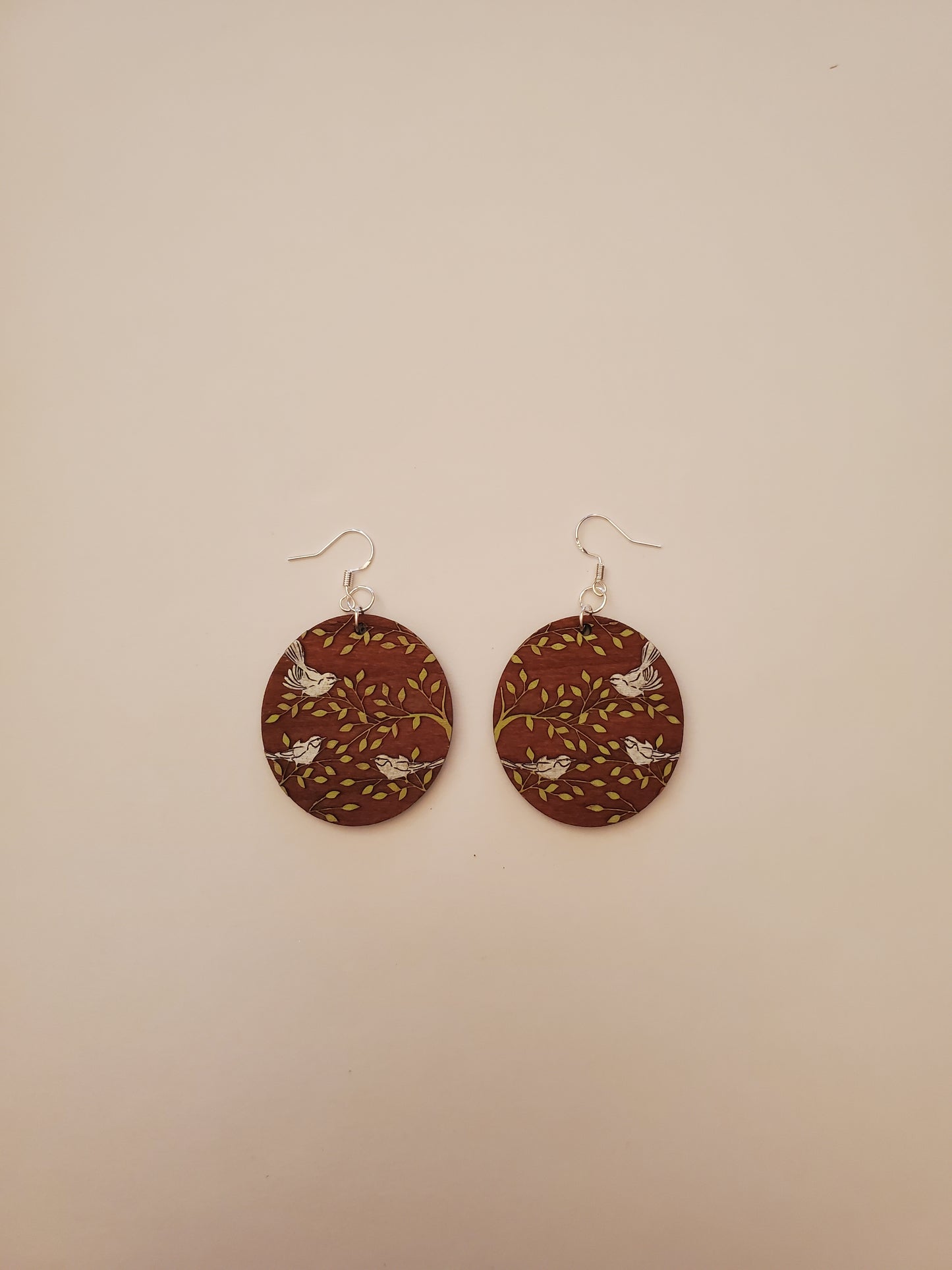 Handpainted Wood Earrings