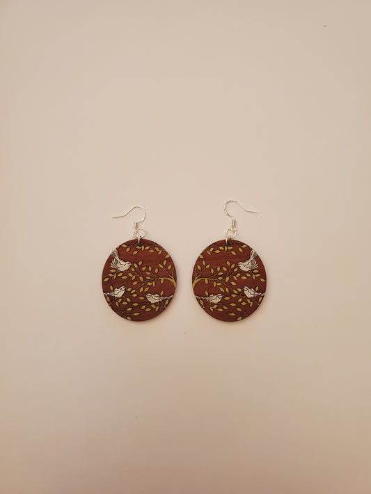 Handpainted Wood Earrings