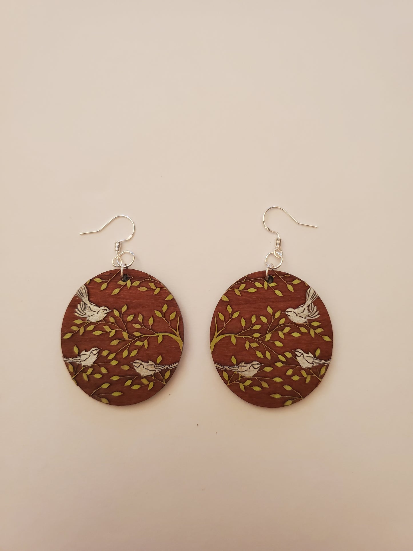 Handpainted Wood Earrings