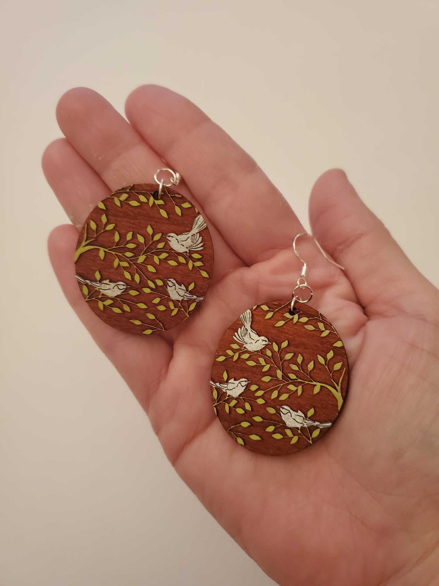 Handpainted Wood Earrings